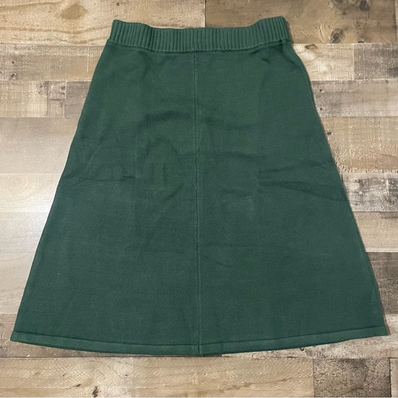 CAbi A Line Duo Knit Sweater Skirt MIDI sz L Dark Hunter Green - Picture 12 of 12